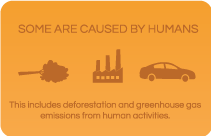 What causes climate change: Human sources of forcing include greenhouse gas emissions, deforestation and land use changes.